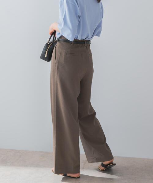 F by ROSSO（エフバイロッソ）の「『UR TECH DRYLUXE』F by ROSSO　タックワイドパンツ（その他パンツ・レディース・ブラック/モカ/ベージュ・34/36/38）」の6枚目の写真