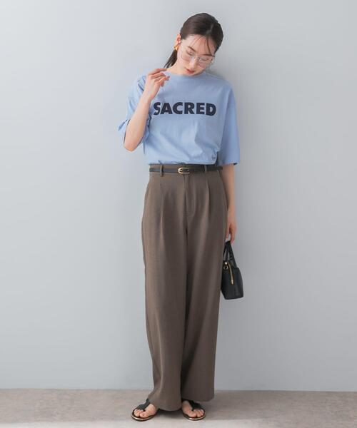 F by ROSSO（エフバイロッソ）の「『UR TECH DRYLUXE』F by ROSSO　タックワイドパンツ（その他パンツ・レディース・ブラック/モカ/ベージュ・34/36/38）」の7枚目の写真