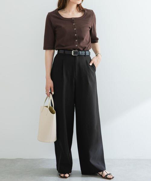 F by ROSSO（エフバイロッソ）の「『UR TECH DRYLUXE』F by ROSSO　タックワイドパンツ（その他パンツ・レディース・ブラック/モカ/ベージュ・34/36/38）」の22枚目の写真