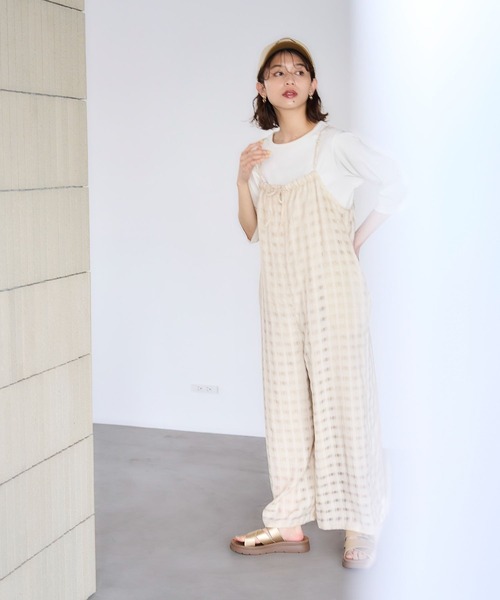 studio CLIP(スタディオクリップ)の「ダブルフロントチェックキャミサロペット(サロペット/オーバーオール・レディース・スモーク/ベージュ・FREE)」の21枚目の写真