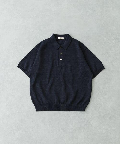 URBAN RESEARCH（アーバンリサーチ）の「ウール ワシ ニットポロ（ポロシャツ・メンズ・オフホワイト/ネイビー・LARGE/MEDIUM）」の7枚目の写真