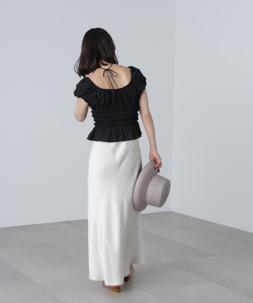 FREE'S MART(フリーズマート)の「◆シャーリングフレンチブラウス(シャツ/ブラウス・レディース・ブラック/イエロー系その他/ホワイト・FREE)」の9枚目の写真