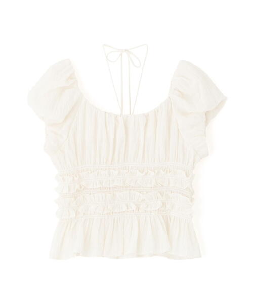 FREE'S MART(フリーズマート)の「◆シャーリングフレンチブラウス(シャツ/ブラウス・レディース・ブラック/イエロー系その他/ホワイト・FREE)」の11枚目の写真