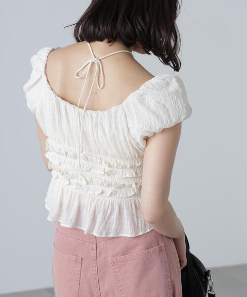 FREE'S MART(フリーズマート)の「◆シャーリングフレンチブラウス(シャツ/ブラウス・レディース・ブラック/イエロー系その他/ホワイト・FREE)」の13枚目の写真