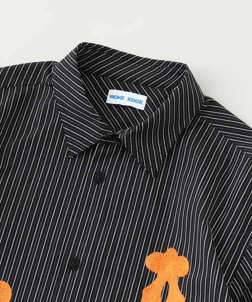 WOKE EDGE(ウォークエッジ)の「WOKE EDGE / ウォークエッジ LA GLIT STRIPE SHIRT(シャツ/ブラウス・メンズ・ブラック・LARGE/MEDIUM)」の3枚目の写真