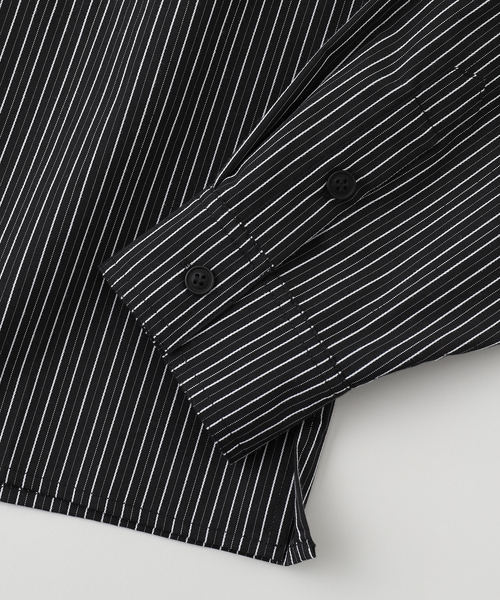 WOKE EDGE(ウォークエッジ)の「WOKE EDGE / ウォークエッジ LA GLIT STRIPE SHIRT(シャツ/ブラウス・メンズ・ブラック・LARGE/MEDIUM)」の4枚目の写真
