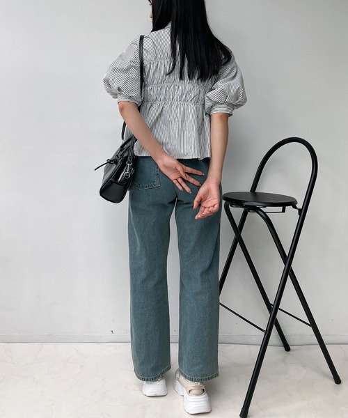 AS KNOW AS plus(アズノゥアズプラス)の「●シャーリングボリューム5分袖ブラウス(シャツ/ブラウス・レディース・アイボリー系/オフホワイト/サックスブルー/ブラウン系/ピンク系/ベージュ系/サックスブルー系・FREE)」の12枚目の写真