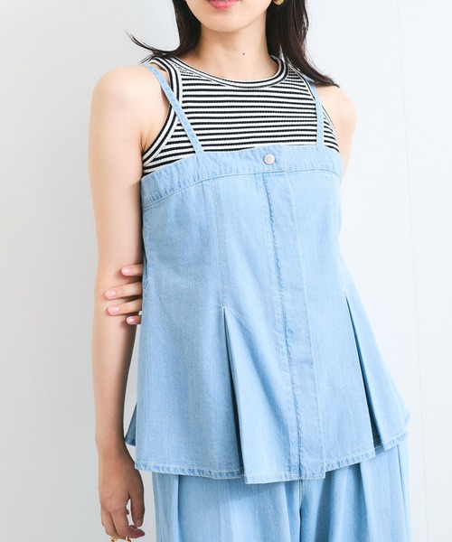 VIS(ビス)の「ライトオンスデニムビスチェ(キャミソール・レディース・ブルー/サックスブルー・FREE)」の19枚目の写真