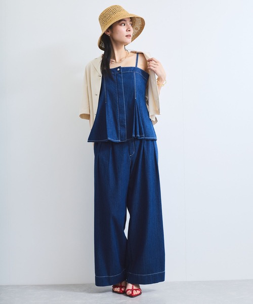 VIS(ビス)の「ライトオンスデニムビスチェ(キャミソール・レディース・ブルー/サックスブルー・FREE)」の3枚目の写真