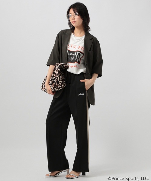 PRINCE（プリンス）の「【Prince(プリンス)】別注ロゴ刺繍入りラインパンツ（その他パンツ・レディース・ブラック/グリーン・FREE）」の4枚目の写真