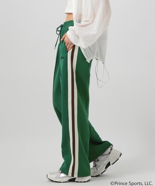PRINCE（プリンス）の「【Prince(プリンス)】別注ロゴ刺繍入りラインパンツ（その他パンツ・レディース・ブラック/グリーン・FREE）」の9枚目の写真