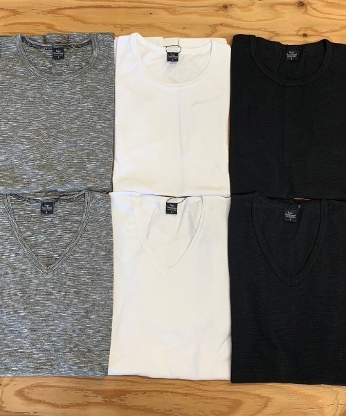B'day（ビーデイ）の「AB杢スラブスパンフライス 半袖 クルーネック&Vネック（Tシャツ/カットソー・メンズ・グレー系その他/ブラック/ホワイト系その他/ホワイト/霜降りグレー/ブラック系その他・LARGE/MEDIUM）」の19枚目の写真