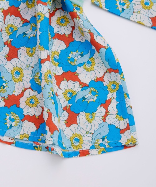 Ocean&Ground（オーシャン&グラウンド）の「ﾚﾄﾛﾌﾗﾜｰ浴衣ﾐﾆ丈ﾜﾝﾋﾟｰｽ（浴衣・キッズ・グリーン/レッド・90/100/110/120/130/140）」の12枚目の写真