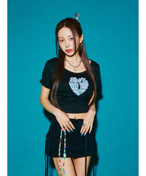 ROOPTOKYO(ループトウキョウ)の「ROOPTOKYO×kim yul 100% keep your faith tee 秋物 秋服 2026年秋冬(Tシャツ/カットソー・レディース・ブラック/ピンク・FREE)」の5枚目の写真
