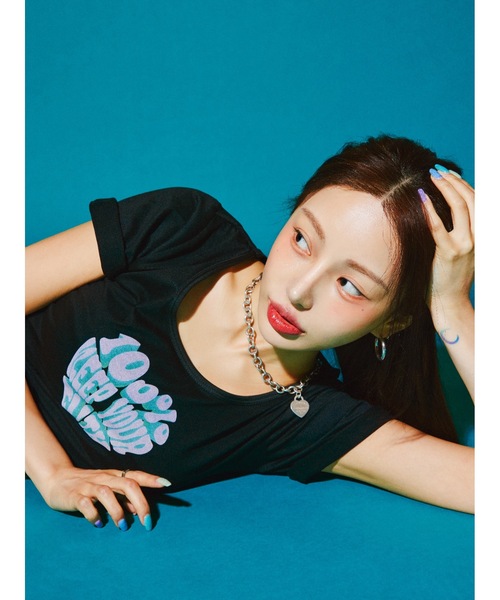 ROOPTOKYO(ループトウキョウ)の「ROOPTOKYO×kim yul 100% keep your faith tee 秋物 秋服 2026年秋冬(Tシャツ/カットソー・レディース・ブラック/ピンク・FREE)」の8枚目の写真