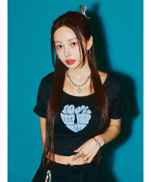 ROOPTOKYO(ループトウキョウ)の「ROOPTOKYO×kim yul 100% keep your faith tee 秋物 秋服 2026年秋冬(Tシャツ/カットソー・レディース・ブラック/ピンク・FREE)」の9枚目の写真