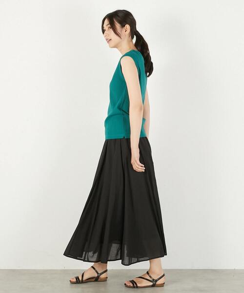 MELROSE claire(メルローズ クレール)の「【ワイドリブ万能ボートネックノースリカットプル】(Tシャツ/カットソー・レディース・ベージュ系その他/グリーン/ライトブラウン/ブラック・FREE)」の13枚目の写真