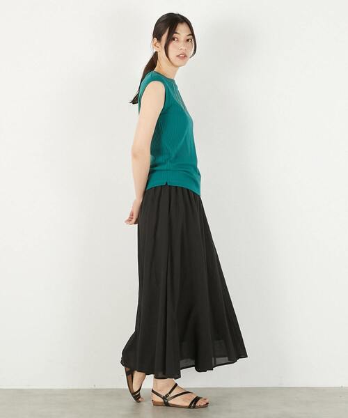 MELROSE claire(メルローズ クレール)の「【ワイドリブ万能ボートネックノースリカットプル】(Tシャツ/カットソー・レディース・ベージュ系その他/グリーン/ライトブラウン/ブラック・FREE)」の16枚目の写真