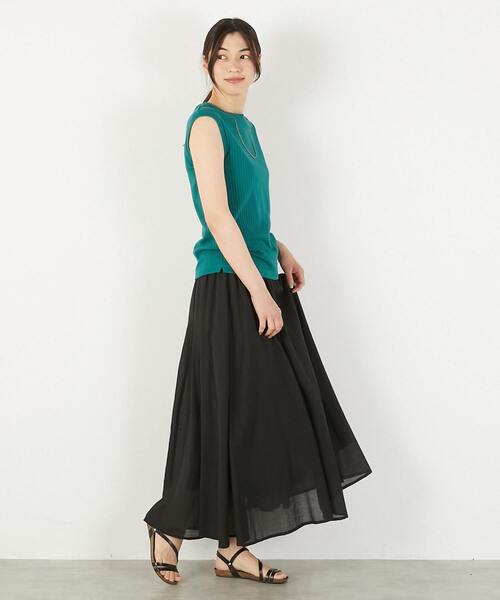 MELROSE claire(メルローズ クレール)の「【ワイドリブ万能ボートネックノースリカットプル】(Tシャツ/カットソー・レディース・ベージュ系その他/グリーン/ライトブラウン/ブラック・FREE)」の17枚目の写真