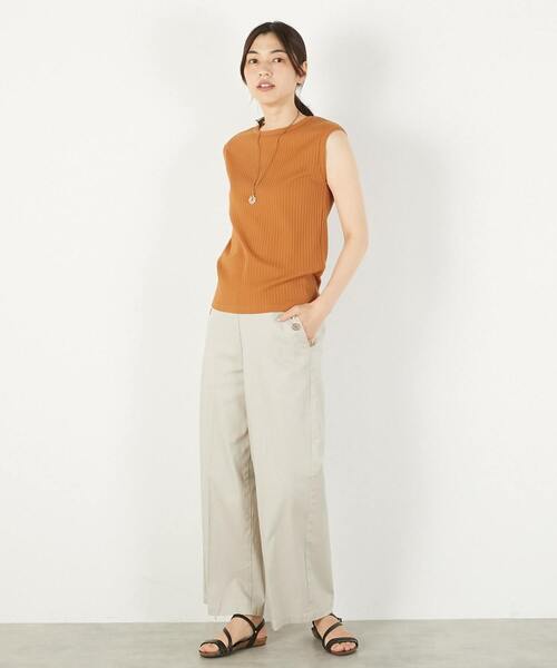MELROSE claire(メルローズ クレール)の「【ワイドリブ万能ボートネックノースリカットプル】(Tシャツ/カットソー・レディース・ベージュ系その他/グリーン/ライトブラウン/ブラック・FREE)」の22枚目の写真