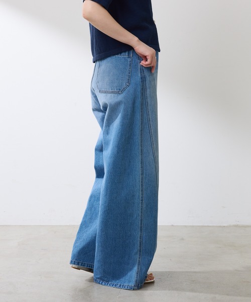 COLLAGE GALLARDAGALANTE（コラージュガリャルダガランテ）の「Q.anos/ルーズアジャストデニム（デニムパンツ・レディース・ブルー/ブラック・1/0）」の21枚目の写真