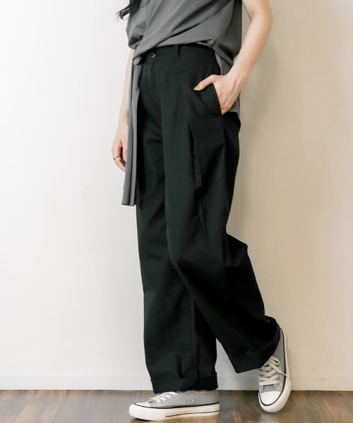 RCD（アールシーディー）の「ビッグタックツイルパンツ（チノパンツ・レディース・ベージュ/ブラック/カーキ・M/L/LL/3L/4L）」の6枚目の写真