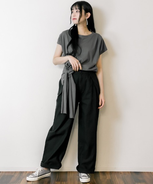 RCD（アールシーディー）の「ビッグタックツイルパンツ（チノパンツ・レディース・ベージュ/ブラック/カーキ・M/L/LL/3L/4L）」の9枚目の写真