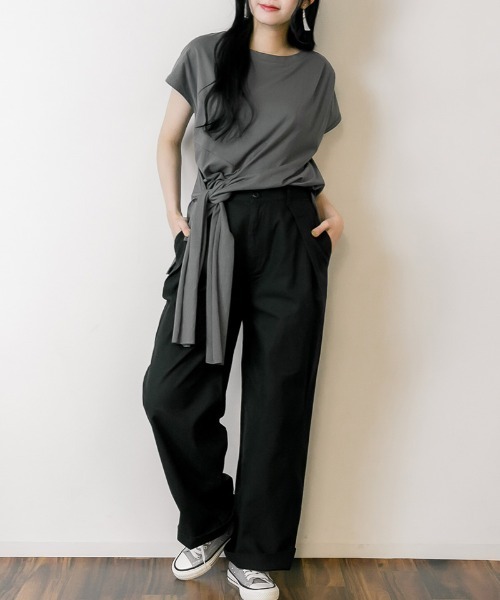 RCD（アールシーディー）の「ビッグタックツイルパンツ（チノパンツ・レディース・ベージュ/ブラック/カーキ・M/L/LL/3L/4L）」の8枚目の写真