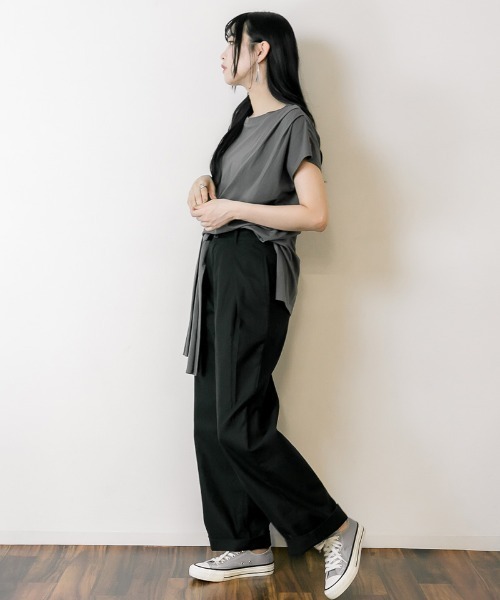 RCD（アールシーディー）の「ビッグタックツイルパンツ（チノパンツ・レディース・ベージュ/ブラック/カーキ・M/L/LL/3L/4L）」の10枚目の写真