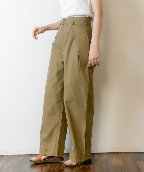 RCD（アールシーディー）の「ビッグタックツイルパンツ（チノパンツ・レディース・ベージュ/ブラック/カーキ・M/L/LL/3L/4L）」の11枚目の写真