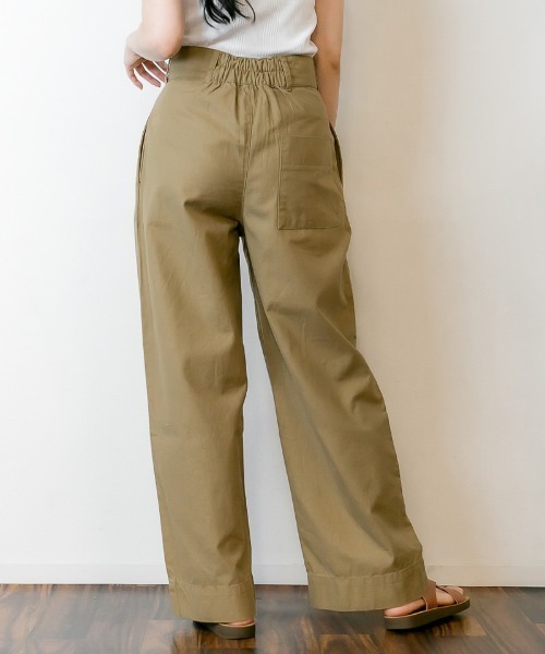 RCD（アールシーディー）の「ビッグタックツイルパンツ（チノパンツ・レディース・ベージュ/ブラック/カーキ・M/L/LL/3L/4L）」の12枚目の写真