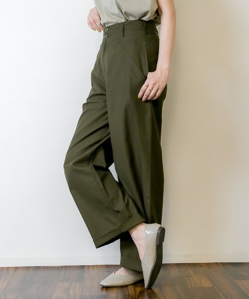 RCD（アールシーディー）の「ビッグタックツイルパンツ（チノパンツ・レディース・ベージュ/ブラック/カーキ・M/L/LL/3L/4L）」の16枚目の写真
