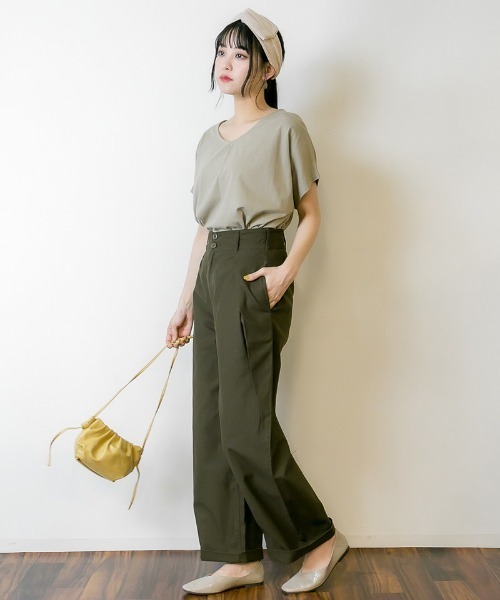 RCD（アールシーディー）の「ビッグタックツイルパンツ（チノパンツ・レディース・ベージュ/ブラック/カーキ・M/L/LL/3L/4L）」の20枚目の写真