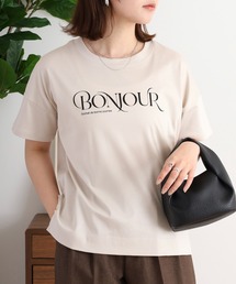 BRODIAEA BONJOURロゴプリント半袖Tシャツ【日本製】