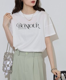 BRODIAEA BONJOURロゴプリント半袖Tシャツ【日本製】