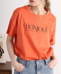 BRODIAEA BONJOURロゴプリント半袖Tシャツ【日本製】