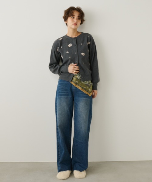 Unitage(ユニテージ)の「フラワー刺繍カーディガン(カーディガン/ボレロ・レディース・アイボリー/ブラウン/チャコールグレー・FREE)」の9枚目の写真