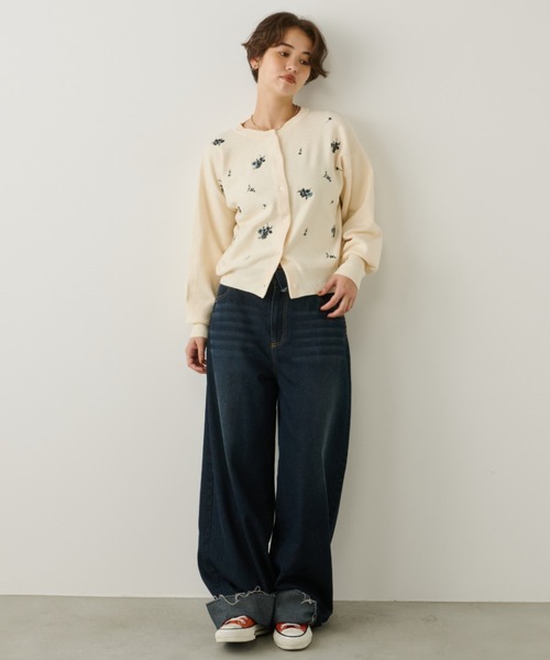 Unitage(ユニテージ)の「フラワー刺繍カーディガン(カーディガン/ボレロ・レディース・アイボリー/ブラウン/チャコールグレー・FREE)」の16枚目の写真