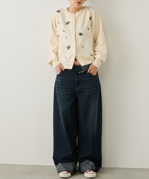 Unitage(ユニテージ)の「フラワー刺繍カーディガン(カーディガン/ボレロ・レディース・アイボリー/ブラウン/チャコールグレー・FREE)」の14枚目の写真