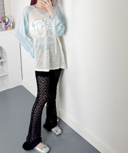 VIVID LADY(ビビッドレディー)の「レース スリム フレアパンツ レギンス(その他パンツ・レディース・ホワイト/ブラック・FREE)」の14枚目の写真
