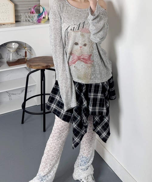 VIVID LADY(ビビッドレディー)の「レース スリム フレアパンツ レギンス(その他パンツ・レディース・ホワイト/ブラック・FREE)」の17枚目の写真