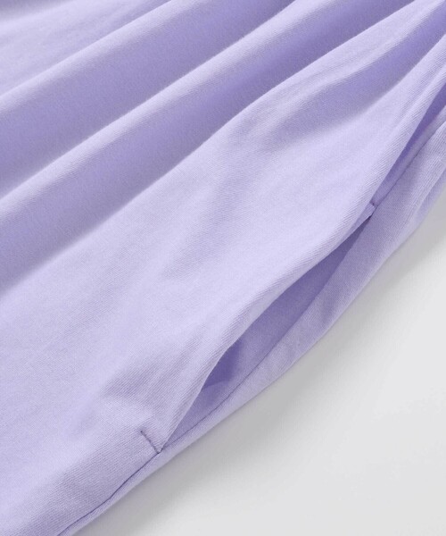 SLAP SLIP(スラップスリップ)の「ストライプチェック袖リボンオフショルワンピース(90~130cm)(ワンピース・キッズ・ネイビー/パープル・110cm/100cm/120cm/90cm/130cm)」の5枚目の写真