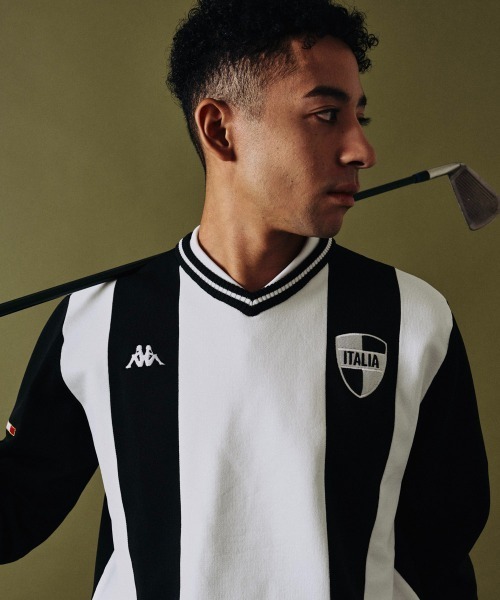 Kappa（カッパ）の「Vネックセーター（ニット/セーター・メンズ・ホワイト/ブラック・X-LARGE/LARGE/XX-LARGE）」の4枚目の写真