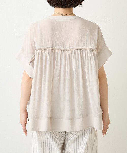 Jena espace merveilleux（ジェナ　エスパスメルヴェイユ）の「ニットラインギャザーシャツ（シャツ/ブラウス・レディース・パープル/ブラック/ベージュ・FREE）」の20枚目の写真