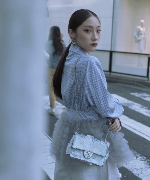 トップス tulle peplum shirt tulle peplum shirt