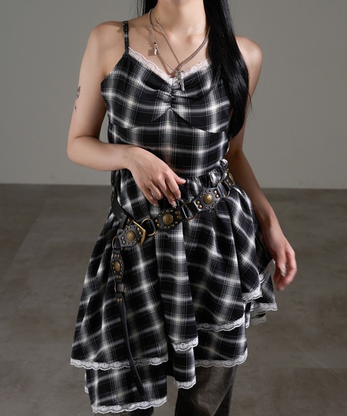 apres jour mignon（アプレジュールミニョン）の「イレヘムキャミワンピース（チュニック・レディース・ブラウン系その他/ブラック/ブラック系その他/オフホワイト/ブラック系その他2/ダークブラウン/ベージュ系その他/チャコールグレー・フリー/X-LARGE/LARGE）」の4枚目の写真