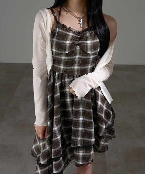 apres jour mignon（アプレジュールミニョン）の「イレヘムキャミワンピース（チュニック・レディース・ブラウン系その他/ブラック/ブラック系その他/オフホワイト/ブラック系その他2/ダークブラウン/ベージュ系その他/チャコールグレー・フリー/X-LARGE/LARGE）」の7枚目の写真