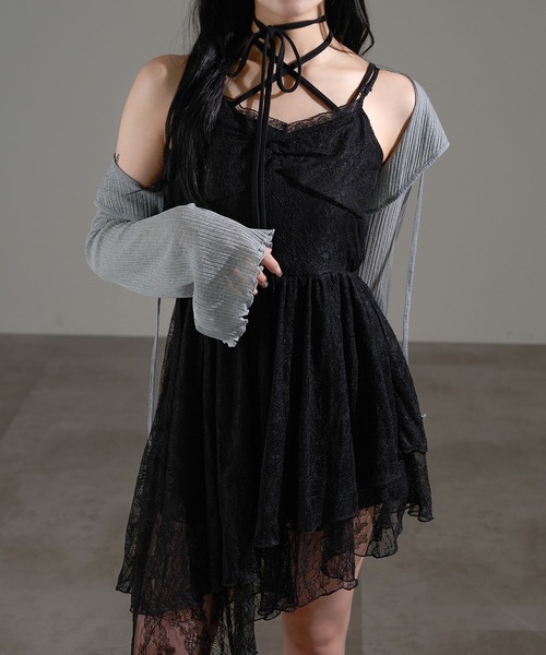 apres jour mignon（アプレジュールミニョン）の「イレヘムキャミワンピース（チュニック・レディース・ブラウン系その他/ブラック/ブラック系その他/オフホワイト/ブラック系その他2/ダークブラウン/ベージュ系その他/チャコールグレー・フリー/X-LARGE/LARGE）」の3枚目の写真