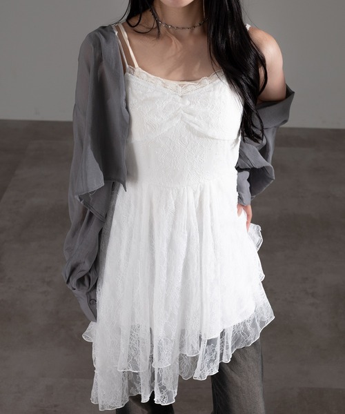 apres jour mignon（アプレジュールミニョン）の「イレヘムキャミワンピース（チュニック・レディース・ブラウン系その他/ブラック/ブラック系その他/オフホワイト/ブラック系その他2/ダークブラウン/ベージュ系その他/チャコールグレー・フリー/X-LARGE/LARGE）」の15枚目の写真