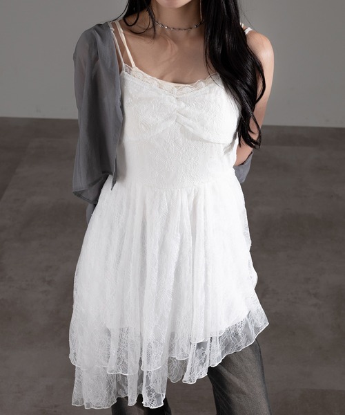 apres jour mignon（アプレジュールミニョン）の「イレヘムキャミワンピース（チュニック・レディース・ブラウン系その他/ブラック/ブラック系その他/オフホワイト/ブラック系その他2/ダークブラウン/ベージュ系その他/チャコールグレー・フリー/X-LARGE/LARGE）」の16枚目の写真